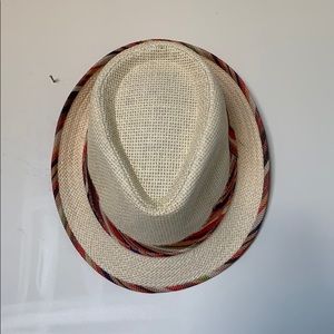 cream fedora w colorful band